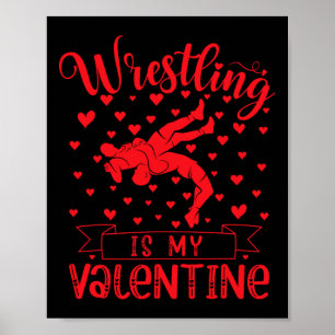 Affiche La lutte est ma Saint Valentin Rouge amour Coeur V