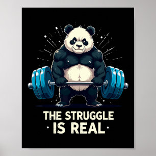 Affiche La Lutte Est Vraiment Drôle Gym Panda Workout Moti