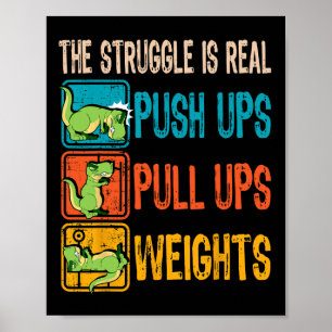 Affiche La lutte est vraiment drôle T-rex Gym Work Out Fit