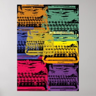 Affiche la machine à écrire - sombre