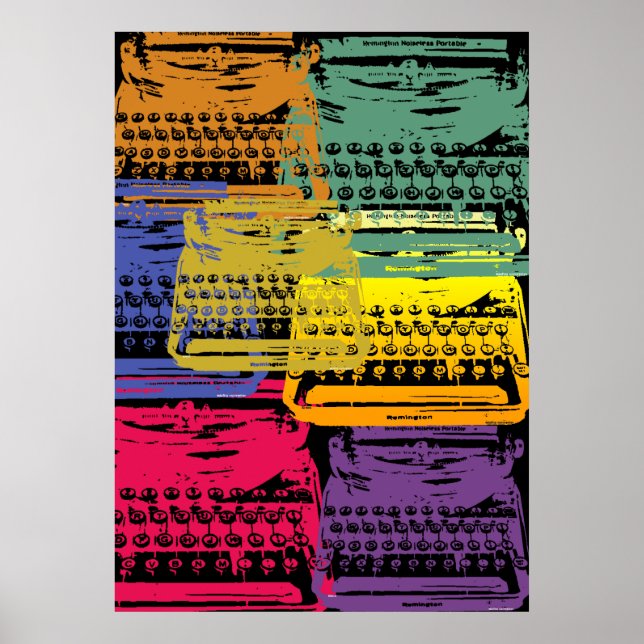 Affiche la machine à écrire - sombre (Devant)