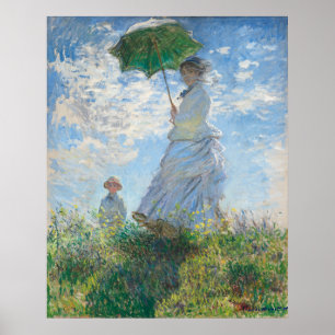 Affiche La Madame Monet et son fils de Claude Monet (1875)