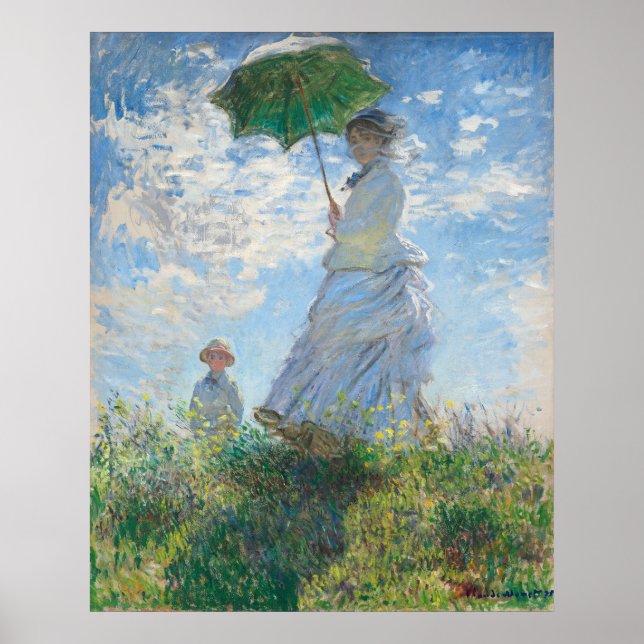 Affiche La Madame Monet et son fils de Claude Monet (1875) (Devant)