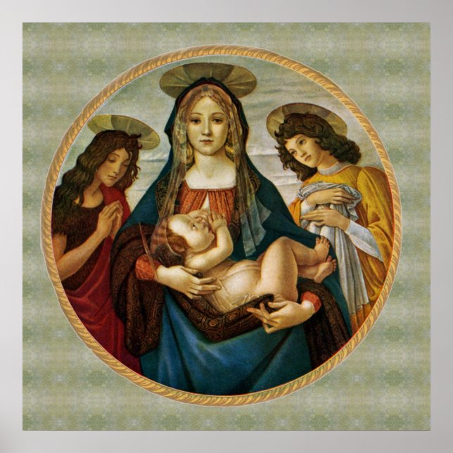 Affiche La Madone et l'Enfant de Botticelli (Devant)