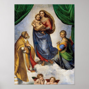 Affiche La Madone Sixtine   Raphaël  