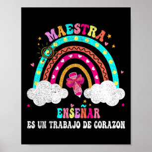 Affiche La Maestra Professeur d'espagnol bilingue pour fem