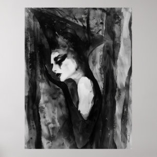 Affiche LA MAGE Portrait de cuisine Abstraite en noir et b