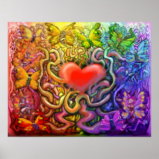 Affiche La magie arc-en-ciel de Valentine interconnectée