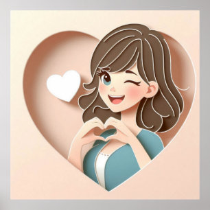 Affiche La magie de l'amour de la fille qui pleure