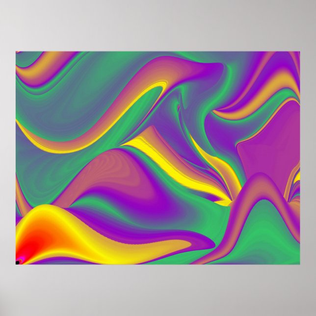 Affiche La magie des couleurs Abstrait Rainbowart 3D (Devant)