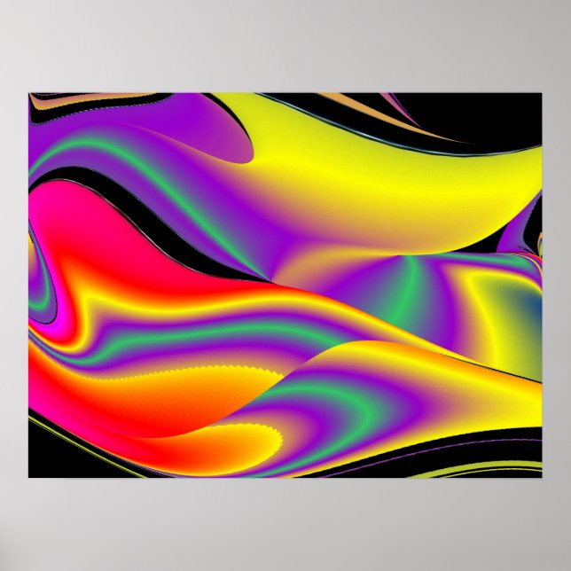 Affiche La magie des couleurs Abstrait Rainbowart 3D (Devant)