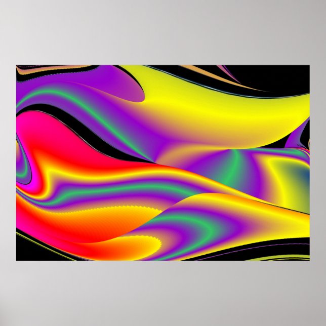 Affiche La magie des couleurs Abstrait Rainbowart 3D (Devant)