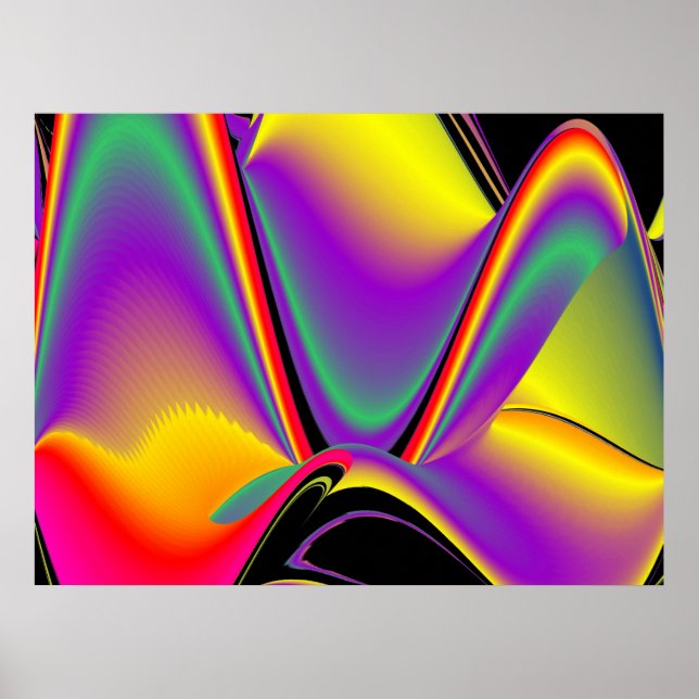 Affiche La magie des couleurs Abstrait Rainbowart 3D (Devant)