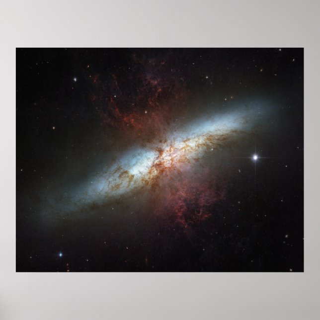 Affiche La magnifique galaxie Starburst, Messier 82 (M82) (Devant)