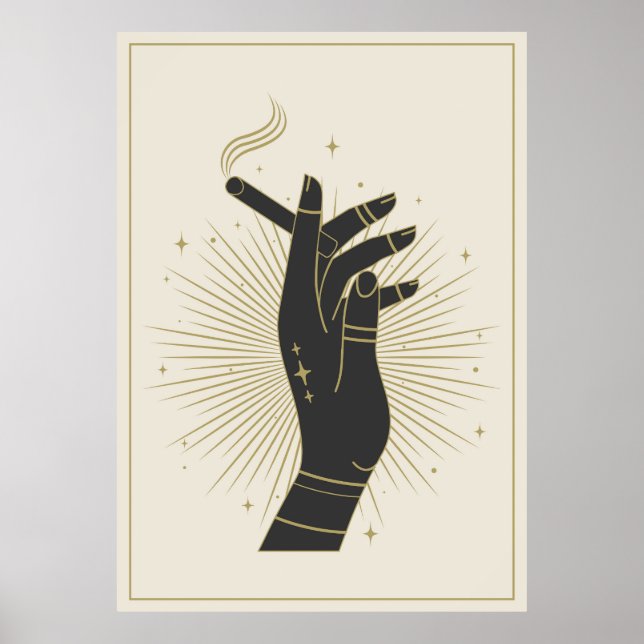 Affiche La main de la femme tient la cigarette (Devant)