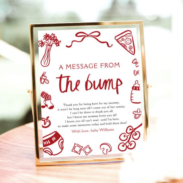 Affiche La Main Italienne A Tiré Un Message Du Signe Bump (Italian Hand Drawn A Message From The Bump Sign)