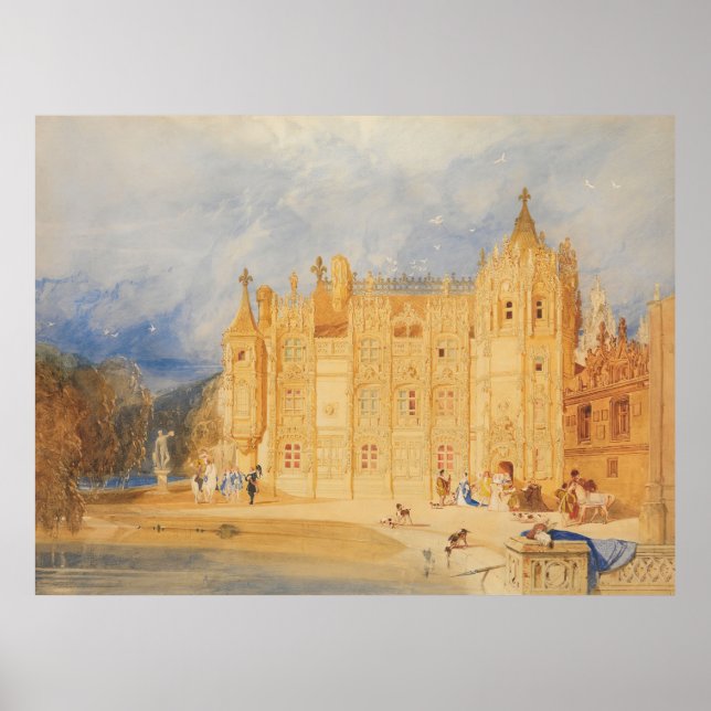 Affiche La Maison Abbatiale, Abbaye de St. Ouen, Rouen (Devant)