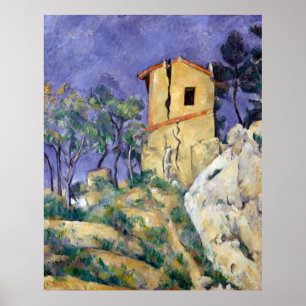 Affiche La Maison aux murs craqués - Paul Cézanne