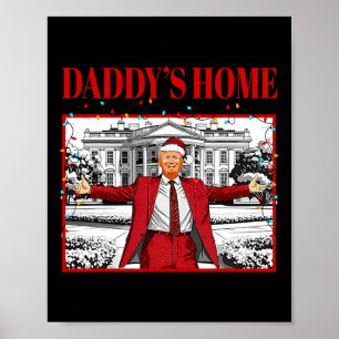 Affiche La maison de papa pour Noël Père Noël drôle Trump