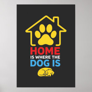 Affiche La maison est là où est le chien