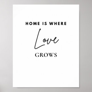 Affiche La maison est là où l'amour grandit | Citation min