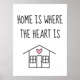 Affiche La maison est là où le coeur est