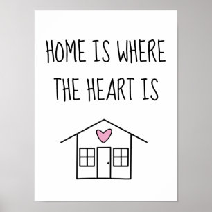 Affiche La maison est là où le coeur est