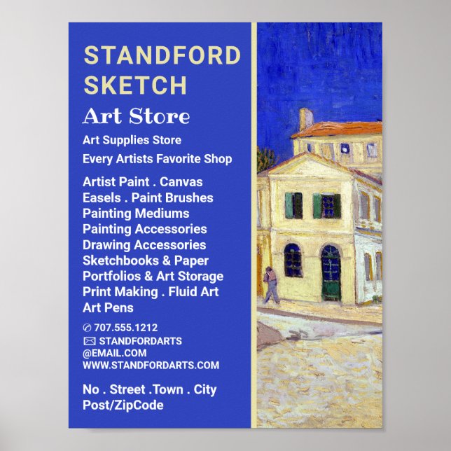 Affiche La Maison Jaune De Van Gogh, Boutique De Articles  (Devant)