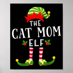 Affiche La Maman Chat Elf Noël Pyjama Assorti Hommes Femme