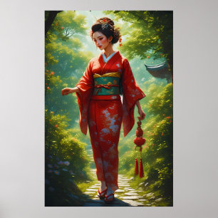 Affiche La marche du kimono