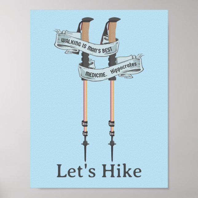 Affiche la marche est le meilleur médicament Hippocrate ra (Devant)
