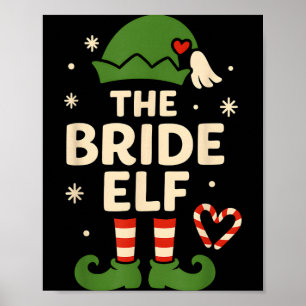 Affiche La mariée elfe Noël Xmas drôle jeune mariée