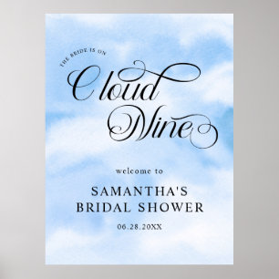 Affiche La Mariée Est Sur Cloud Neuf Fête des mariées Bien