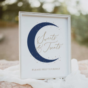 Affiche La Marine au-dessus de la lune Baby shower sucreri