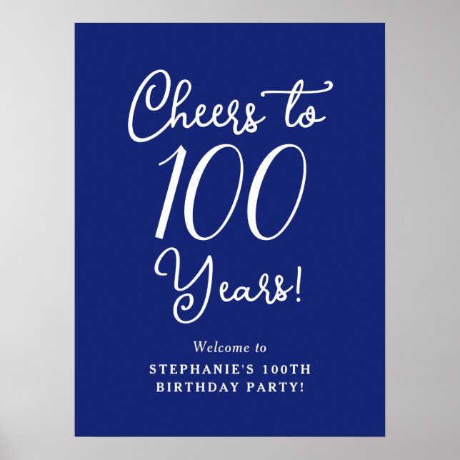 Affiche La Marine Bleue salue à 100 ans Anniversaire Bienv (Devant)
