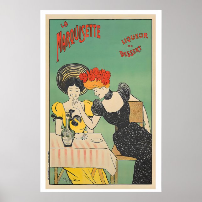Affiche La Marquisette Liqueur de Dessert Vintage (Devant)