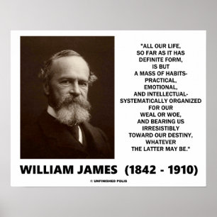 Affiche La masse de William James de la citation de destin