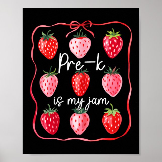 Affiche La maternelle est ma passion Fraise Fruit Enseigna (Devant)
