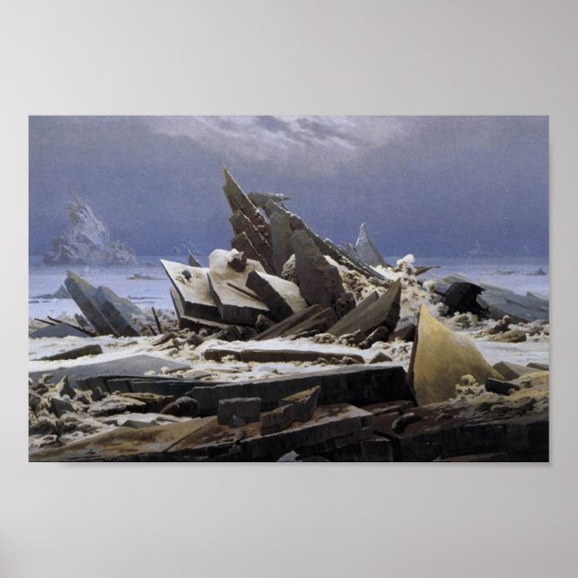 Affiche La mer des glaces par Caspar David Friedrich (Devant)