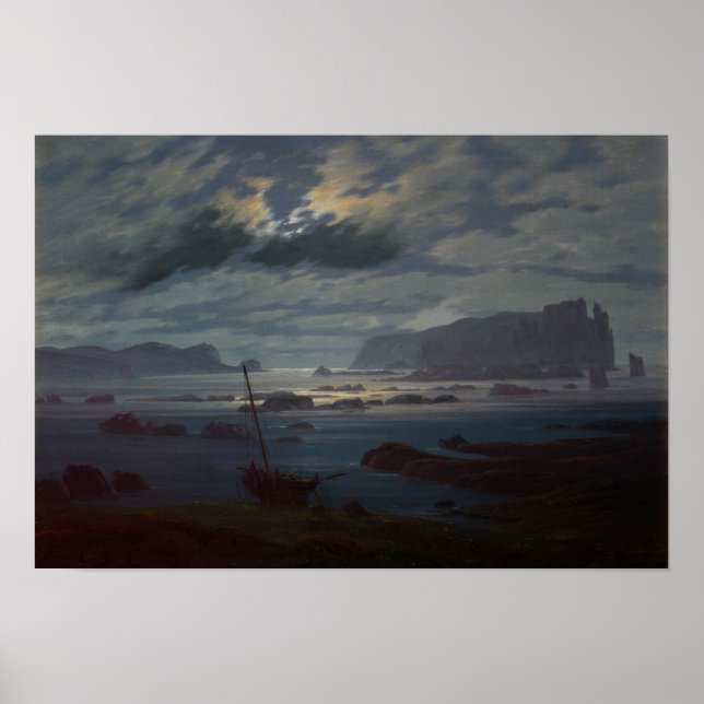 Affiche La mer du Nord au clair de lune, 1823-24 (Devant)