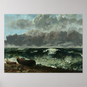 Affiche La mer orageuse ou, la vague, 1870