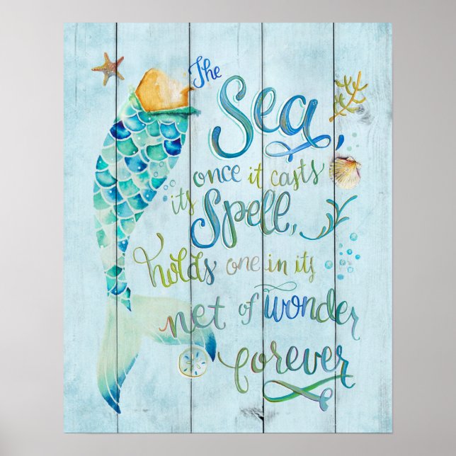 Affiche La Mer Une Fois Qu'Il A Frappé La Sirène (Devant)
