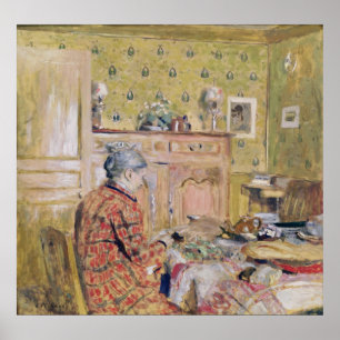 Affiche La mère de l'artiste prenant le petit déjeuner,