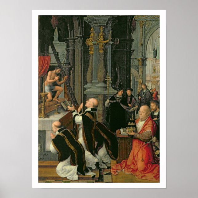 Affiche La messe de Saint-Grégoire (huile sur toile) (Devant)