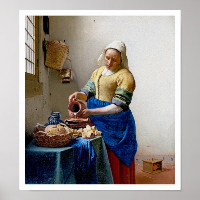 Affiche La Milkmaid de Jan Vermeer - Art Vintage (Devant)
