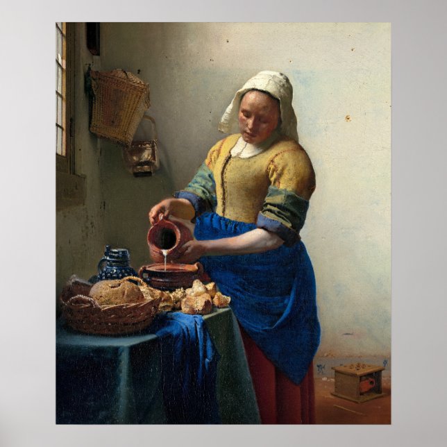 Affiche La Milkmaid de Johannes Vermeer (Devant)