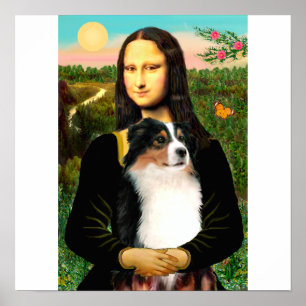 Affiche La Mona Lisa et son Berger Australien (Tri)