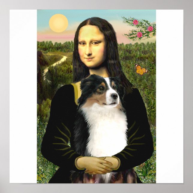 Affiche La Mona Lisa et son Berger Australien (Tri) (Devant)