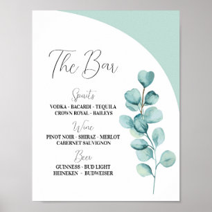 Affiche La Monnaie Mariage Feuille du Bar Mariage Eucalypt