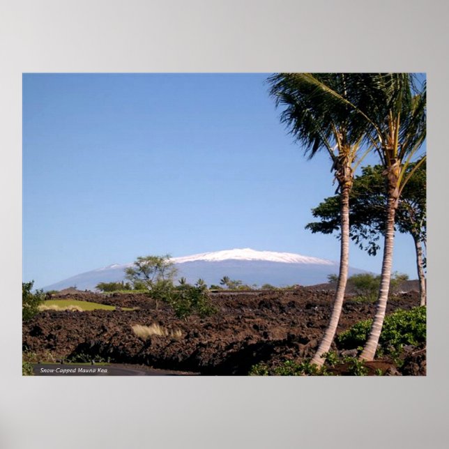 Affiche La montagne Mauna Kea à la neige (Devant)